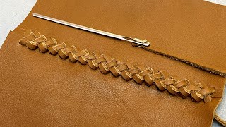 Leather Lacing, Amazing Technique to Braid Leather Pieces Together #leathercraft