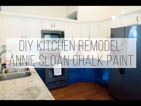 DIY Kitchen Cabinet Remodel with Annie Sloan Chalk Paint | Napoleonic Blue & Old White