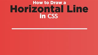 How to draw a Horizontal line in CSS