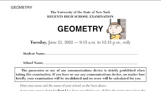 June 2022 Geometry Regents Review Part 1 (Multiple Choice Questions 1-24)