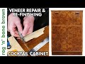Veneer Repair & Refinishing Furniture: Cocktail Cabinet