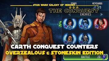 Counter Carth Old Republic Nest in Conquest with Overzealous & Stoneskin Data Disk Set | SWGOH