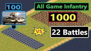 Prism Tanks vs 1000 All Infantry - Red Alert 2