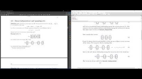Lecture 7 Linear independence and spanning sets