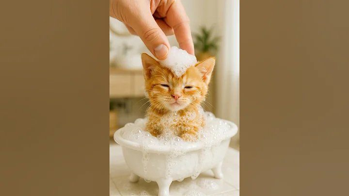 Watch the video about 💤😂Tiny Kitty! Don’t Fall Asleep during bathing😴 #cat #cutecat #relaxing #tinyanimals #minianimals