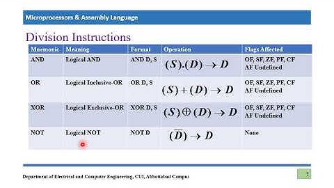 Logical Instruction (Lecture 23)