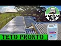 VEJA COMO FICOU o TETO do CONTAINER com LONA LÍQUIDA