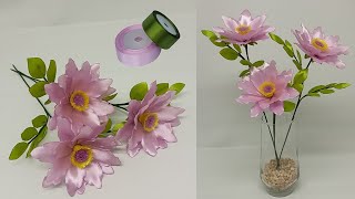 DIY | How To Make Satin Ribbon Flower Very Easy | Satin Ribbon Flowers Simple