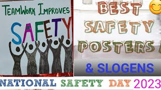 🧯BEST SAFETY POSTERS 🎖️/ SLOGEN | NATIONAL SAFETY DAY 2023 | POSTER COMPETITION | SAFETY SAVES 🏆🏆