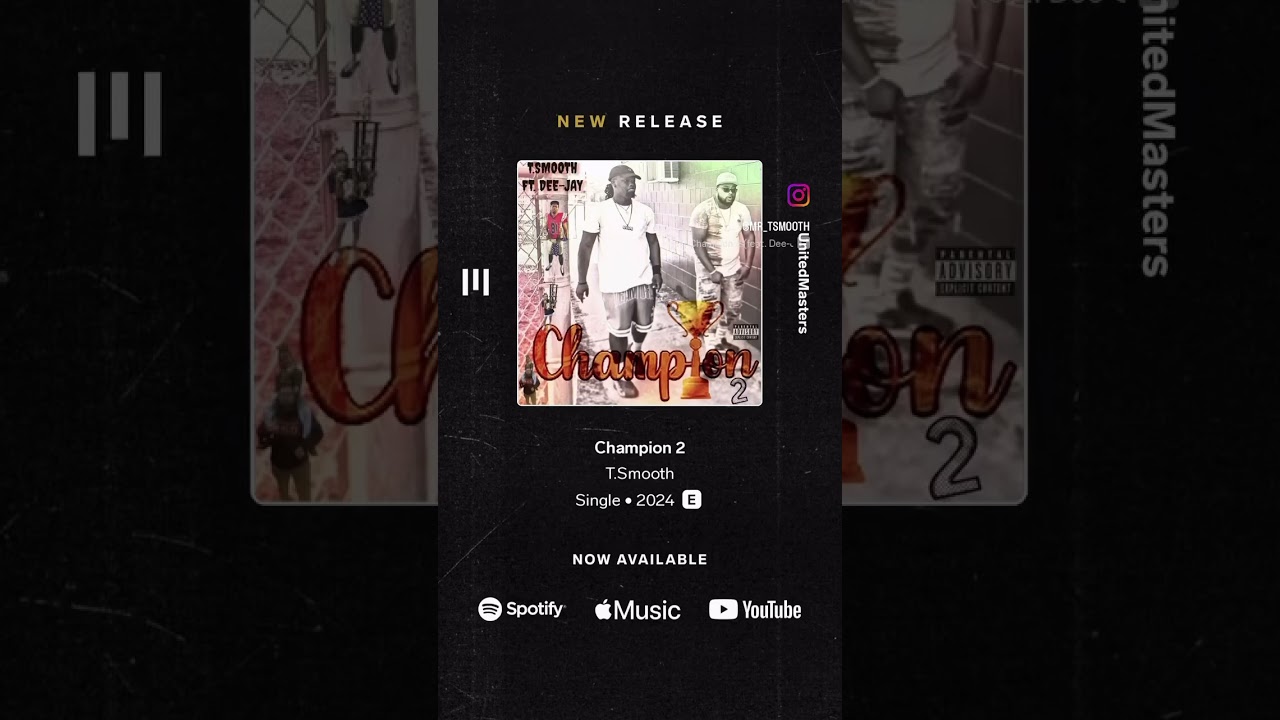 Watch NEW SINGLE OUT NOW!! #Champion2 https://unitedmasters.com/m/champion-2-1 on YouTube Watch NEW SINGLE OUT NOW!! #Champion2 https://unitedmasters.com/m/champion-2-1 on YouTube