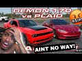 Worlds first demon 170 vs plaid drag race this is embarassing