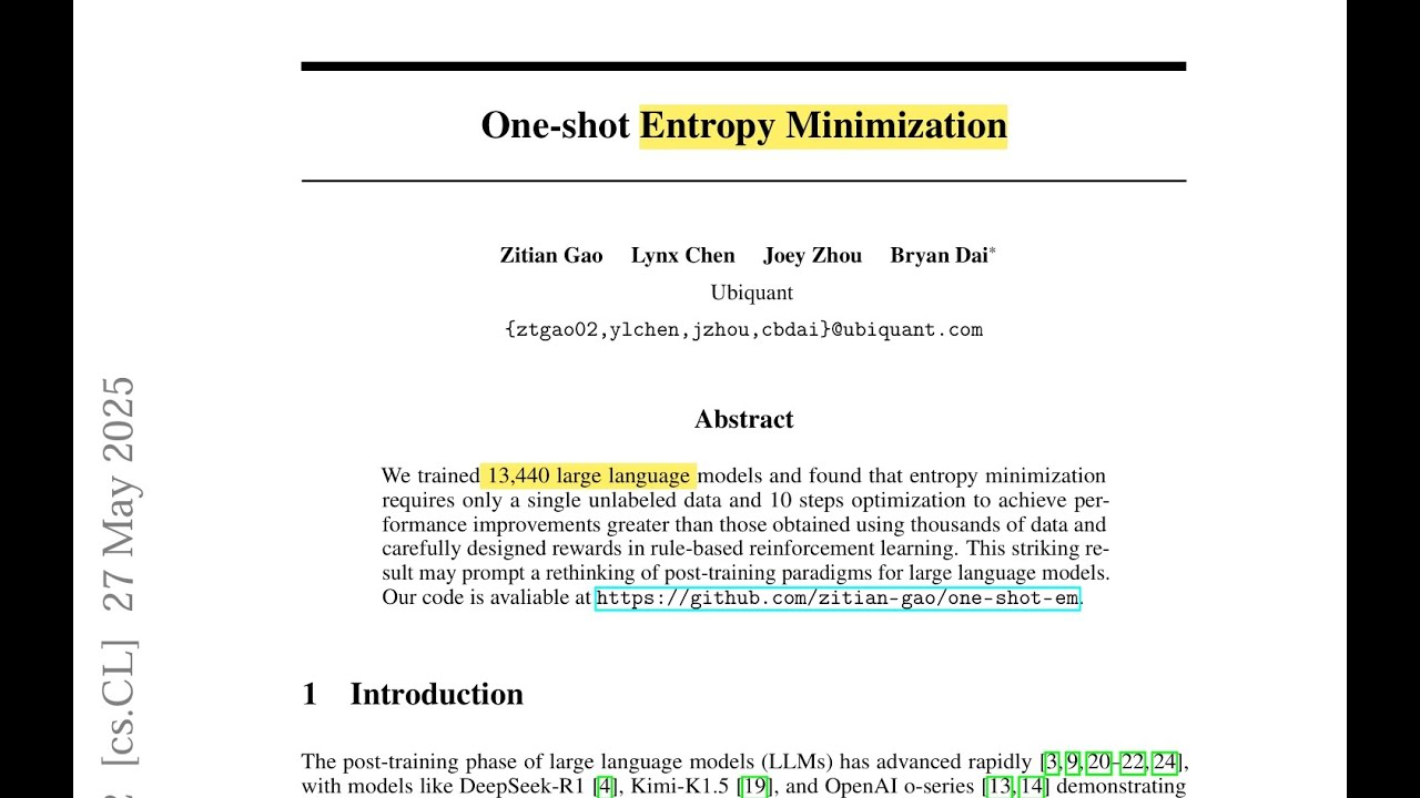 One-shot Entropy Minimization