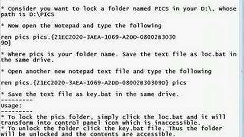 Lock A Folder Using Notepad