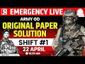 Paper solution shift 1  army gd tdn wmp clk  by shaurya bharat