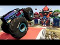 Monster Truck Madness LIVE | Long Jumps and Crashes | Super Mario