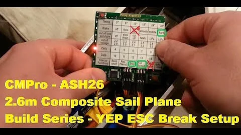 CMPro - ASH26 - 2.6m Composite Sail Plane - Build Series - YEP ESC Breaking Setup