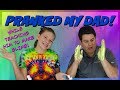 PRANKED MY DAD WHILE TEACHING HIM TO MAKE SLIME || Taylor and Vanessa