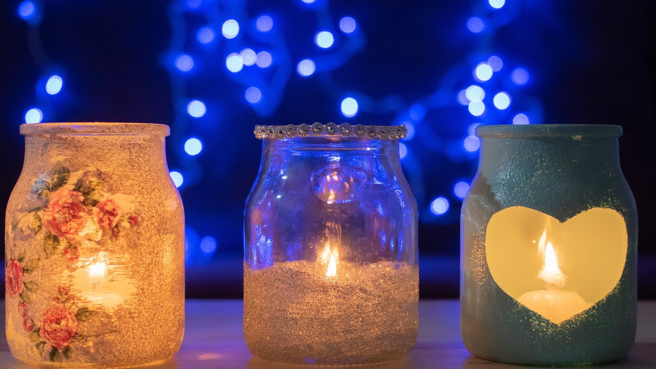 IDEAS💡 PARA HACER EN CASA EN CUARENTENA // PORTA VELAS DE FRASCO DE VIDRIO