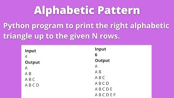 Alphabetic Pattern | Python Program to Print the Right Alphabetic Triangle | Grand Assignment - 2
