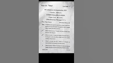 BCA 2nd semester (2022)  Data structure through C | #brabu #bca_203 @Question_academy