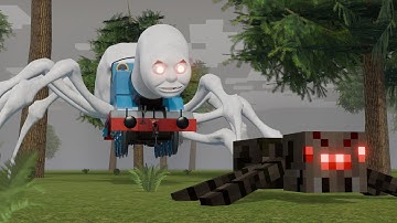 Cursed Thomas And Choo Charles Attack- Minecraft Animation