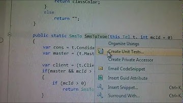 Visual studio 2012 - create unit tests