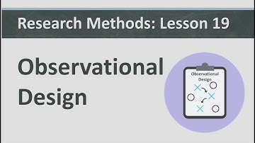 Research Methods: Lesson 19 - Observational Design