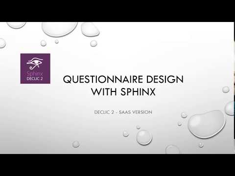 TUTORIEL : Sphinx Declic_Questionnaire Design