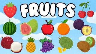 20 Fruit Names for Kids | Easy Fruit Names | Learn Fruits with Spellings | Preschool Learning