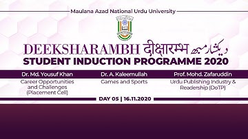 Deeksharambh | Student Induction Programme 2020 | Day-5 | MANUU