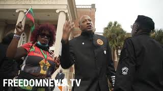 New Black Panthers Gather Outside Glynn County Courthouse for Ahmaud Arbery in Brunswick