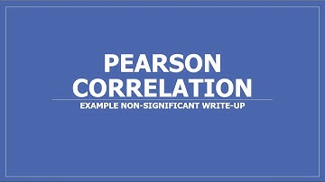 Pearson Correlation Non Significant Write Up