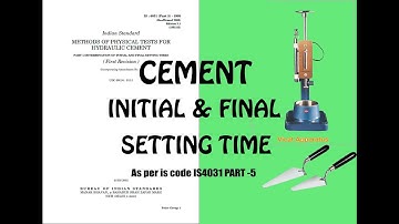 Cement Setting Time Test initial and final procedure by vicatIS4031, quality control test for cement