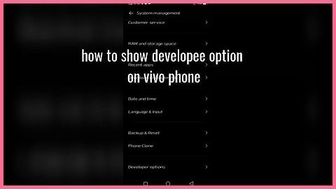 develop option on vivo phone(vivo y1s)/sl tech online