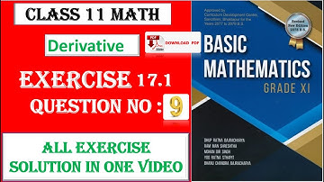 class 11 basic mathematics derivative 17.1 all exercise solution page no:393-394||QUESTION NO: 9
