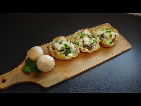 Video: Aardappelnestjes Met Kaas En Champignons