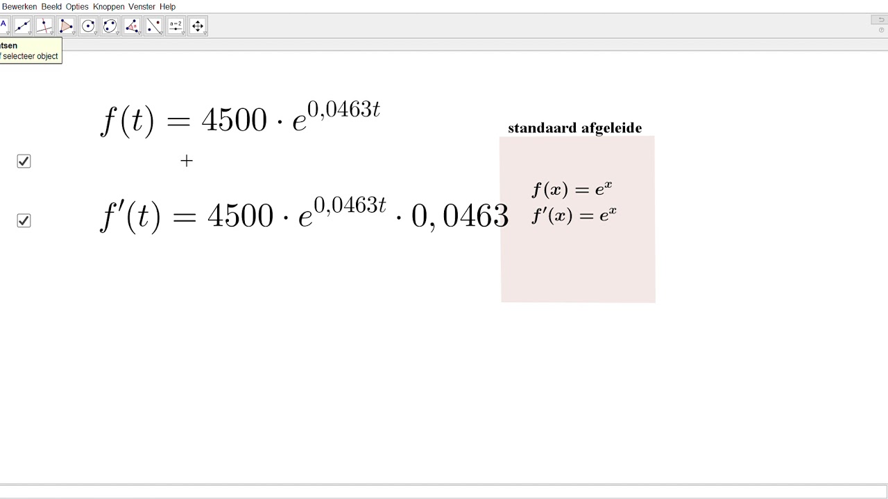 6v wa vraag jolien afgeleide van een e macht - YouTube
