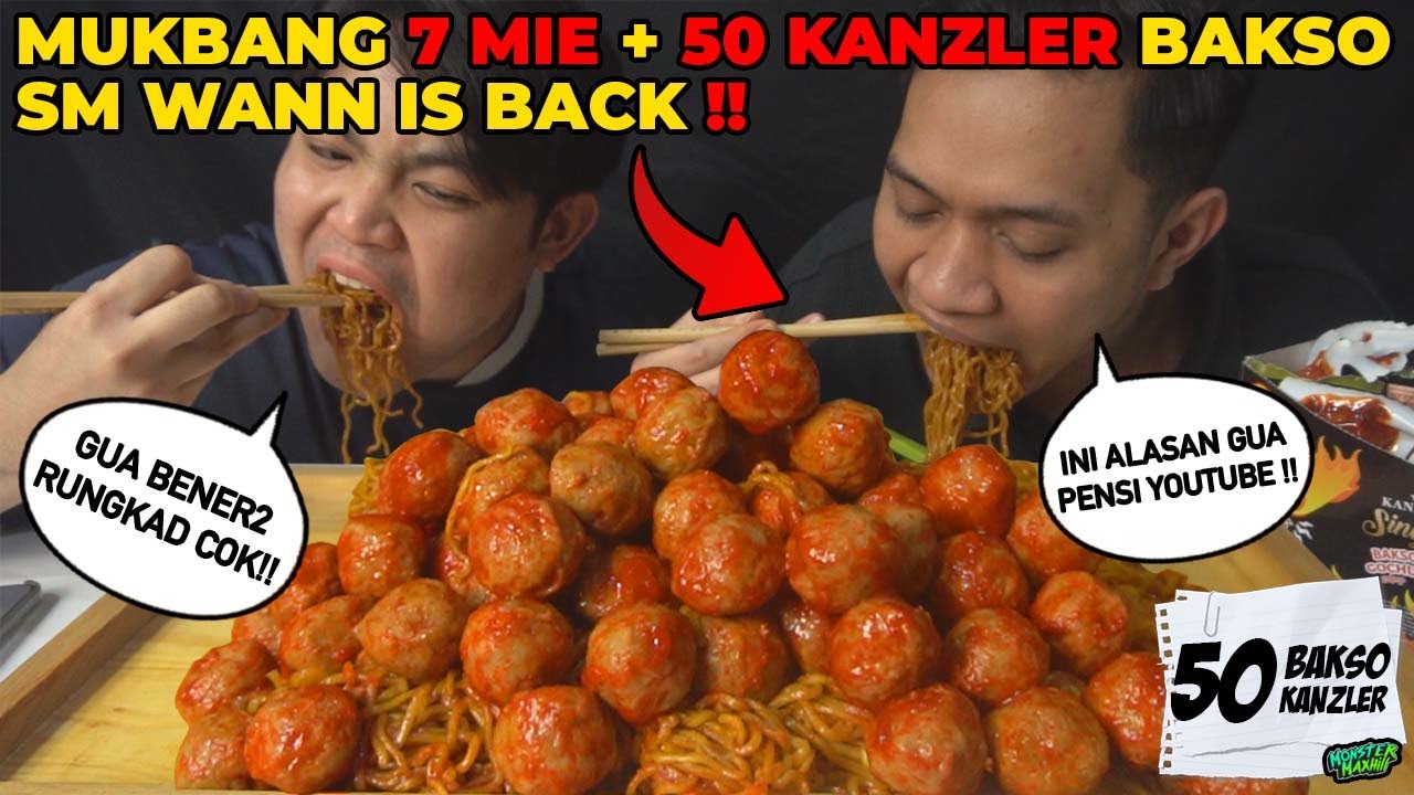 MONSTER MUKBANG IS BACK MIRIS INI KEADAAN GW SM WANN‼️MUKBANG 7 MIE + 50 KANZLER SINGLES GOCHUJANG