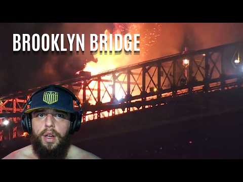 😱Fire breaks out on Brooklyn Bridge during July 4th fireworks show *REACTION*