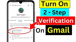 How to Turn on 2-Step Verification in Gmail Account 2024 | New Process