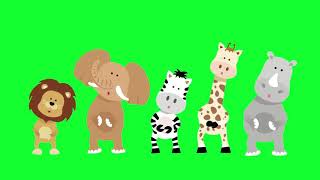 Animals Dancing Video  | Animation - Green Screen / Chromakey - ( free to use ) FreePik