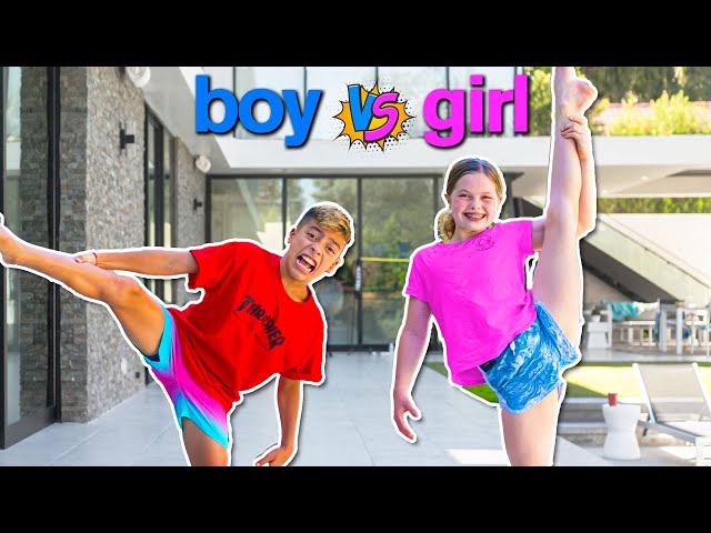 BOY vs GIRL Gymnastics & Strength Challenge ft/ Royalty Family class=
