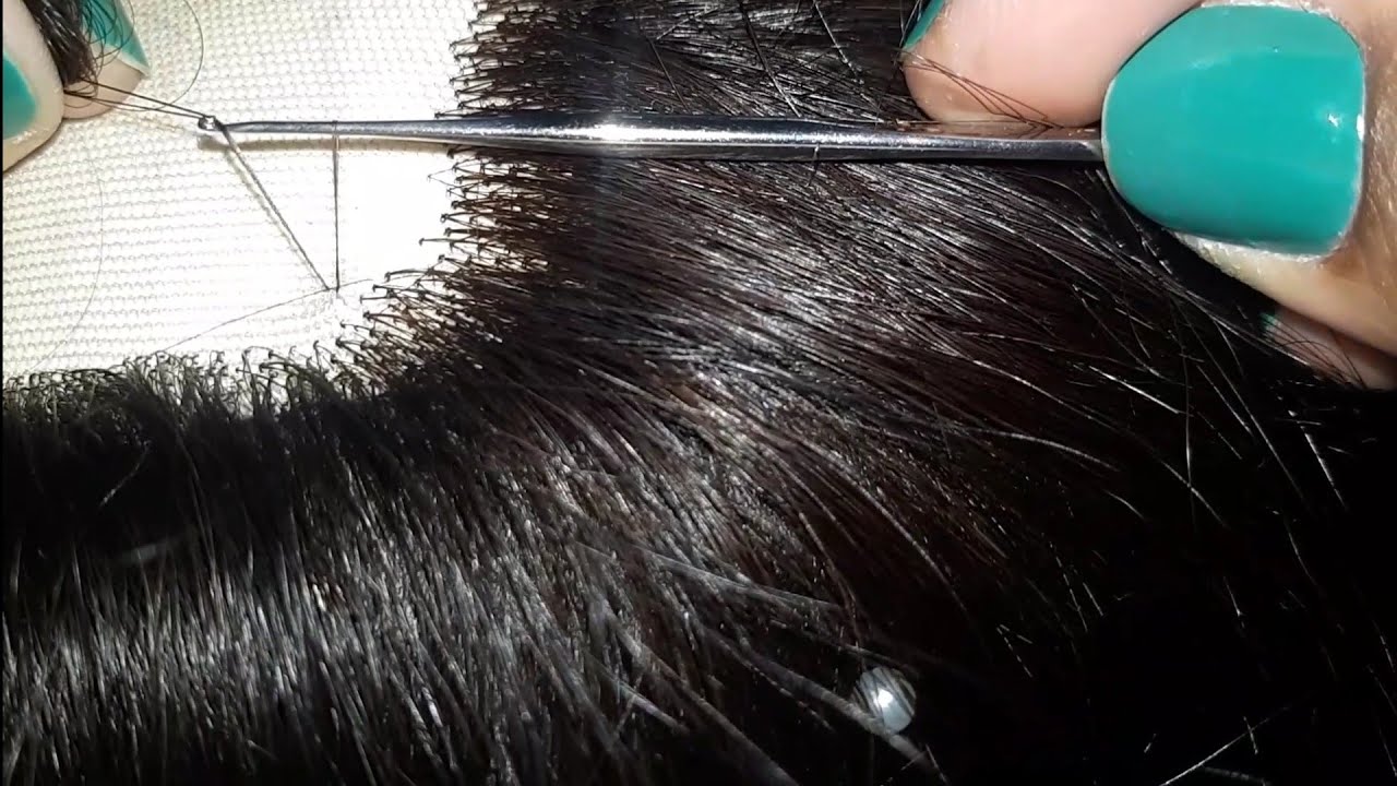 Mostrando em detalhes como eu faço a ventilação da lace com agulha de crochê