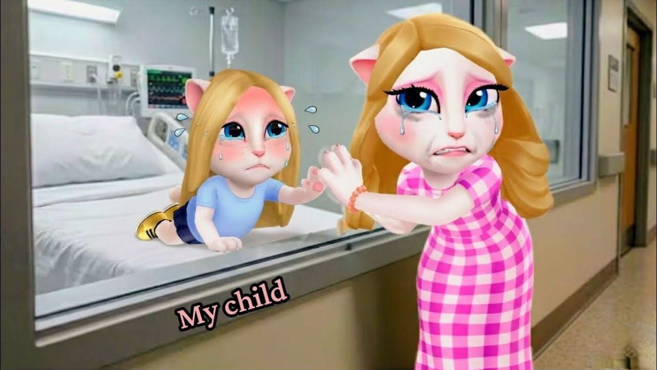 The mother is extremely sad 😭 about her sick daughter in the hospital 🏥 My Talking Angela'm 2 😍