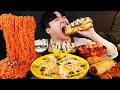 ASMR MUKBANG 편의점 핵불닭 미니!! 떡볶이 & 핫도그 & 치즈 피자 FIRE Noodle & HOT DOG & CHEESE PIZZA EATING SOUND!