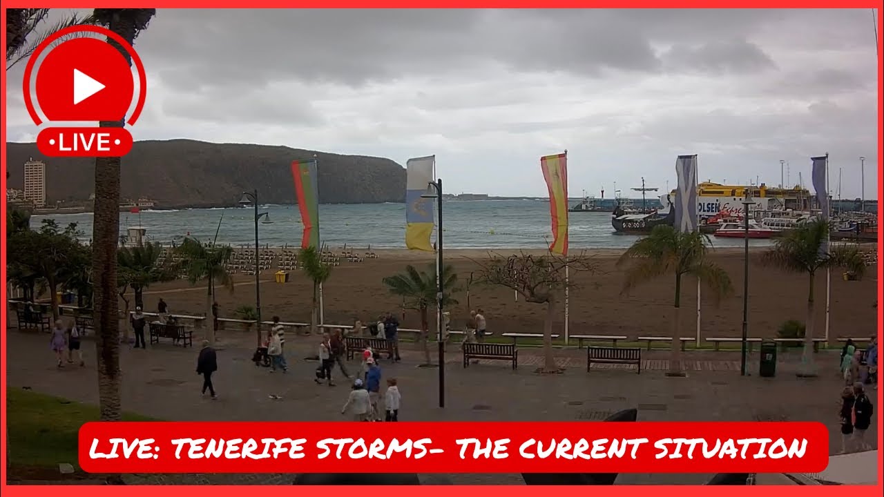 🔴LIVE: STORMS in Tenerife-current weather situation! Los Cristianos Walk 💨 Canary Islands 🇮🇨