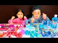 Mukbang Pink vs Blue food Challenge.