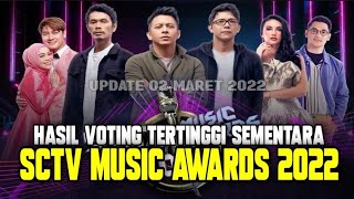 UPDATE TERBARU || HASIL VOTING TERTINGGI SCTV MUSIC AWARDS 2022 VERSI INSTAGRAM || 02 MARET 2022