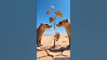 Two Mongooses Saved a Drying up Grape Plant by watering it 🍇🦊💧#mongoose #ai #tree #save