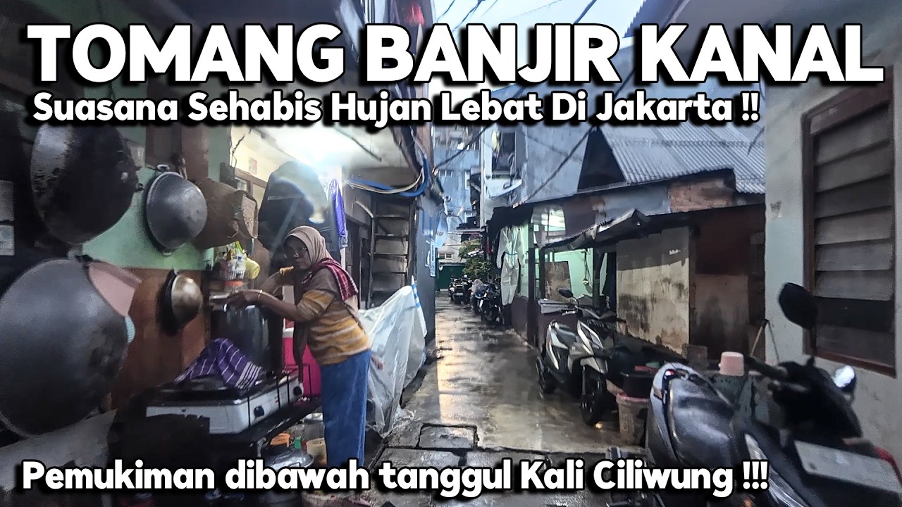 SUASANA GANG SEMPIT SETELAH HUJAN DI TOMANG BANJIR KANAL JAKARTA | Real Life in Jakarta Indonesia